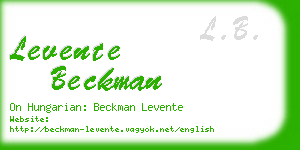 levente beckman business card